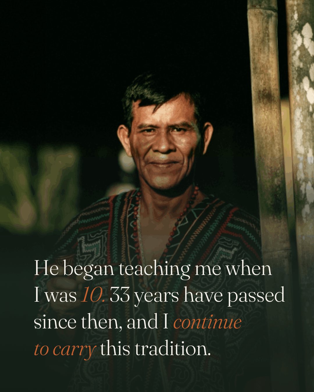 Maestro Rafael, 33 years in the Shipibo tradition, at the retreat in Bali