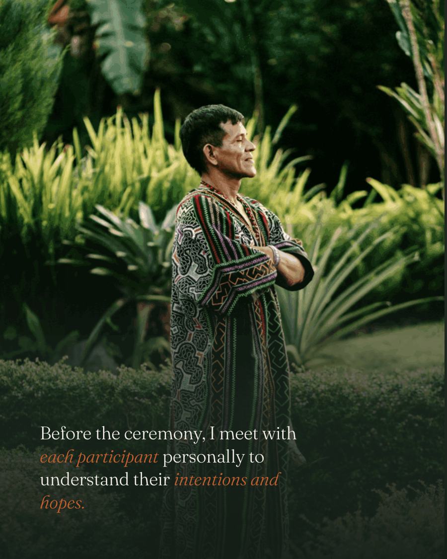 Before the ceremony I meet with each participant personally to understand their intentions and hopes